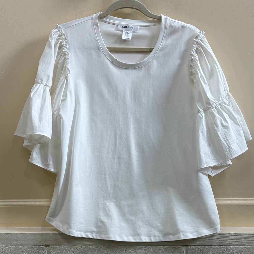 Bailey 44 white Ruffle Sleeve Blouse top